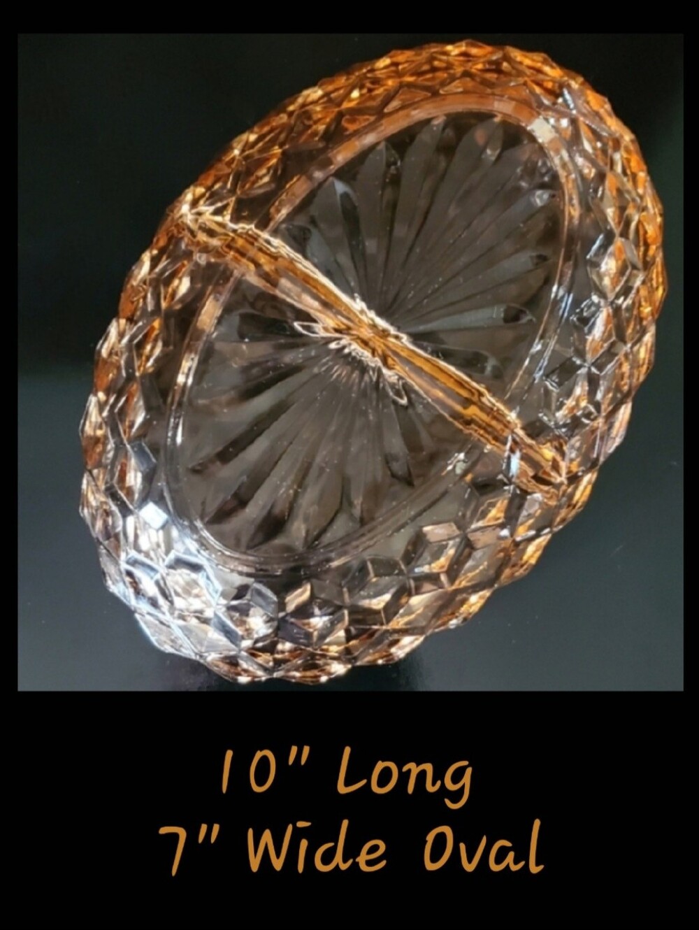 Vntg "Whitehall Peach" 2-Part 10" Oval Dish by Colony - Picture 9 of 12